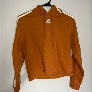 Adidas, Dark Orange Cropped Hoodie
